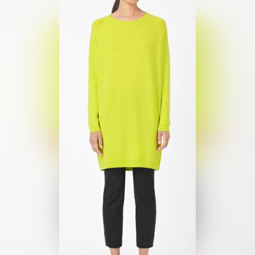 COS 100% Wool Tunic / Dress – Lime Yellow – Size S